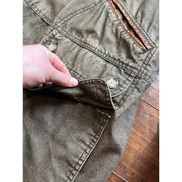 Vintage Willis & Geiger Wool Lined Hunting Chore Pocket Leather Trim Jacket L - Picture 2 of 13